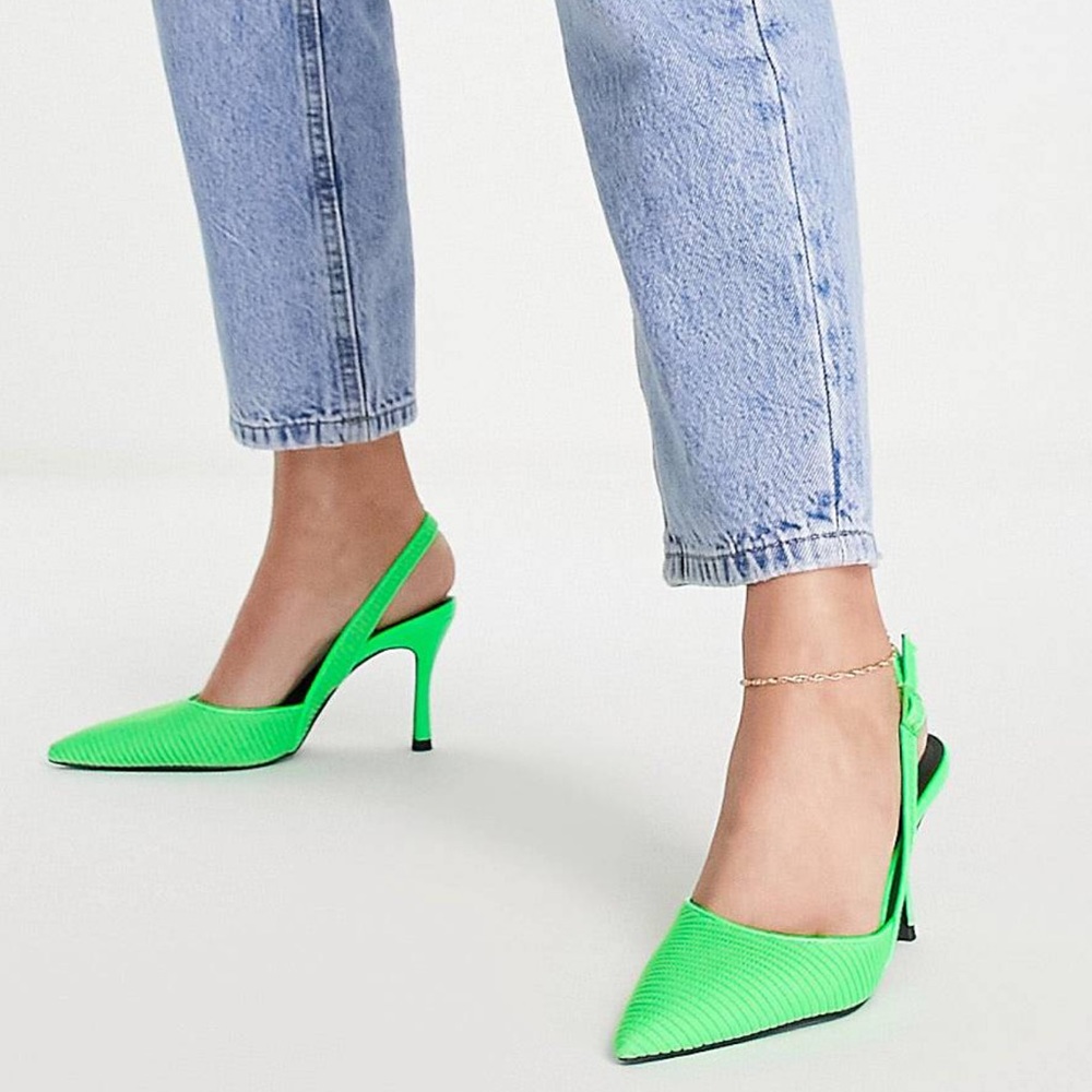 ASOS neon green slingback heel